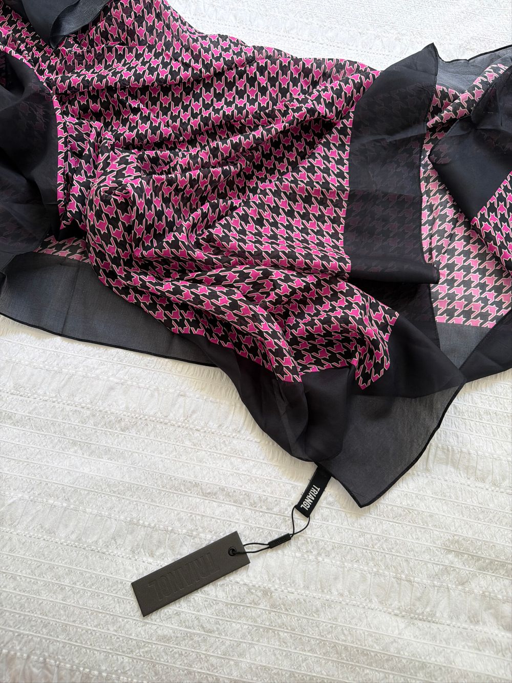 Triangl Pink Houndstooth Scarf Sarong