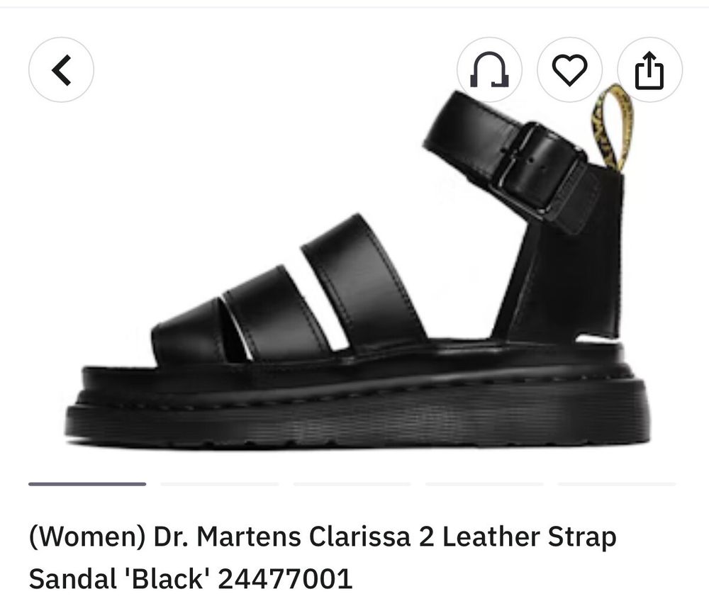 Dr. Martens Black Clarissa II Leather Sandals