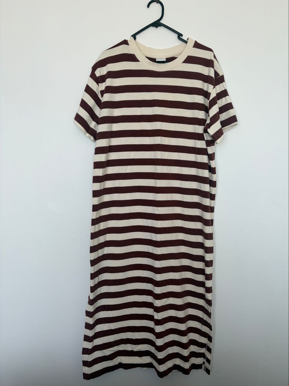 Kowtow Brown And Cream Striped Midi Dress