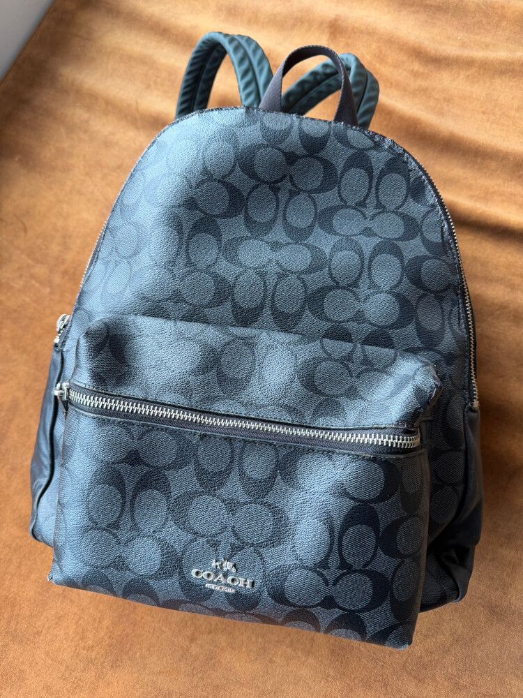 Coach - Coach Black Grey Monogram Backpack on Designer Wardrobe display picture 2