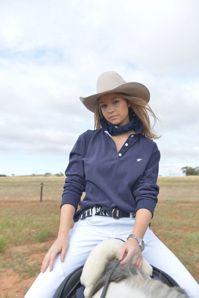 Navy Long Sleeve Polo