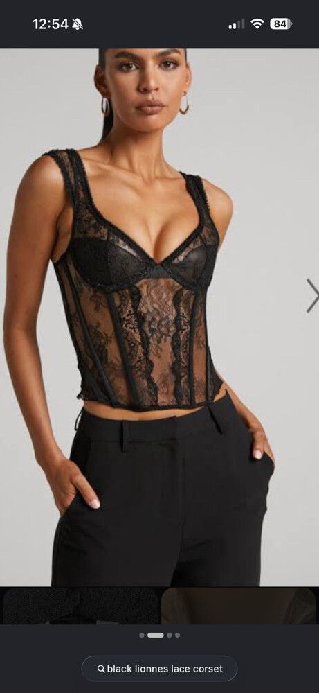 Lioness black lace corset