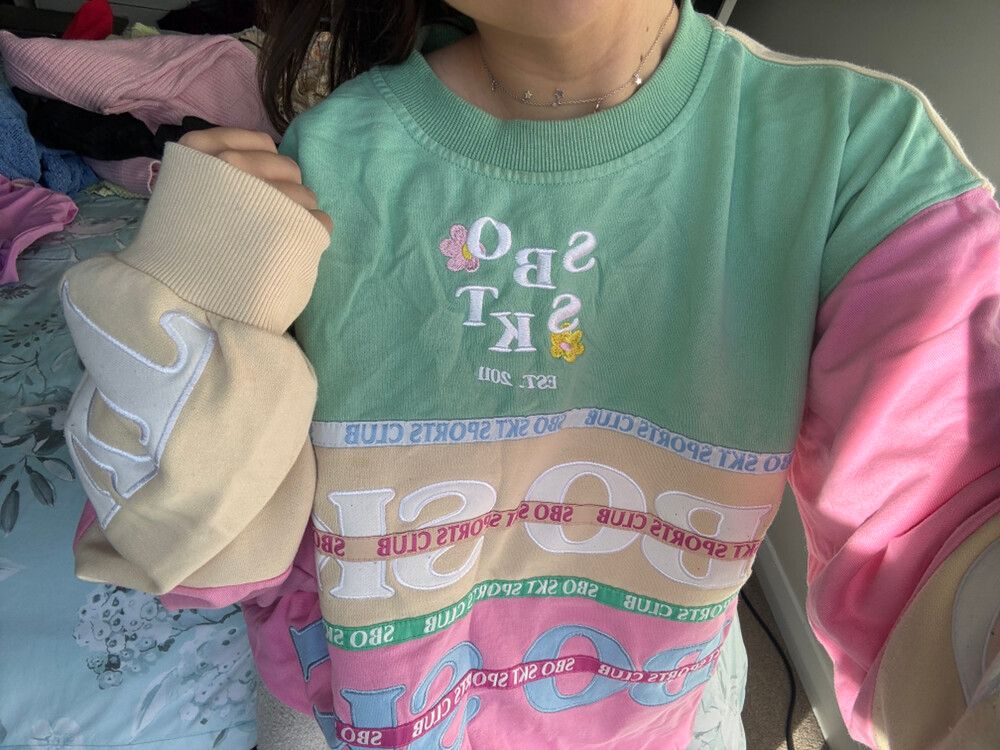 Sabo Skt Green Pink Beige Sweatshirt