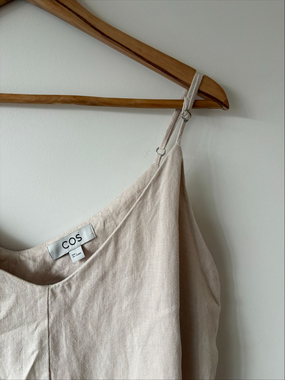 COS Beige Linen Midi Dress