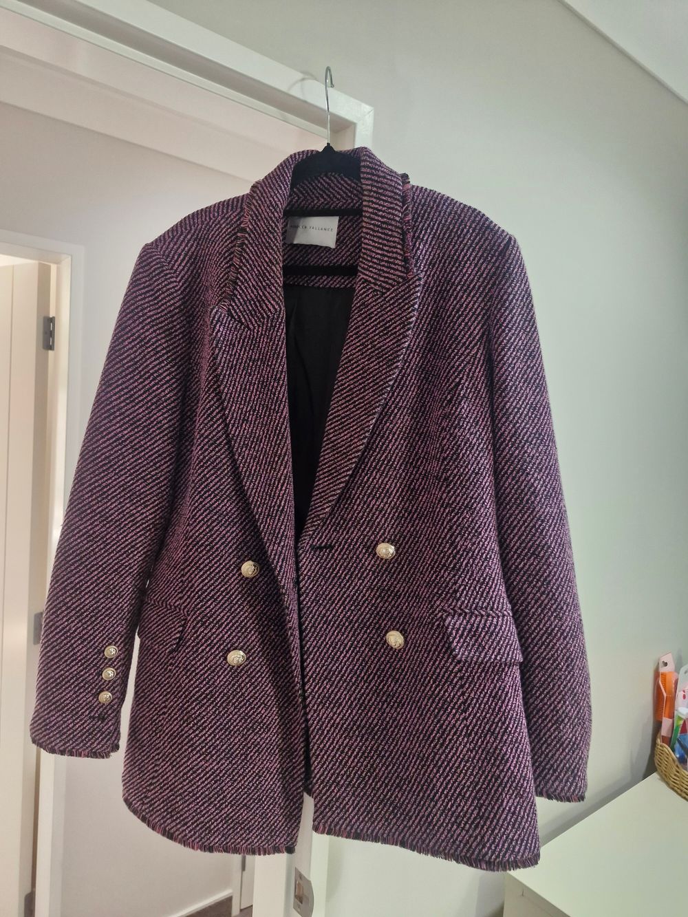 Rebecca Valence Tweet Pink and Black Blazer