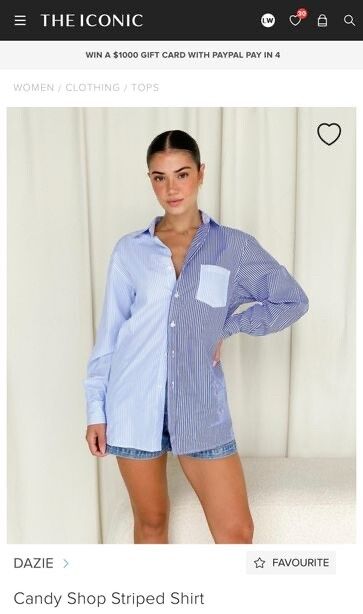 Candy striped oversized  blue shirt