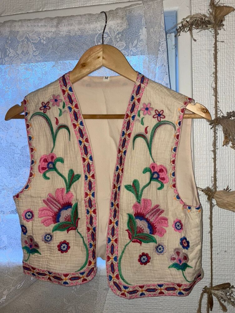 embroidered boho vest