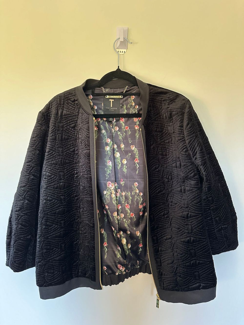 Ted Baker Black Quilted Bomber Jacket