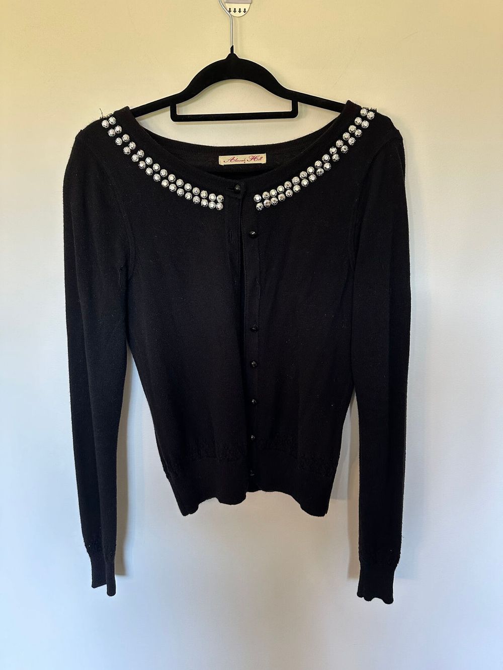 Black Embellished Knit Cardigan