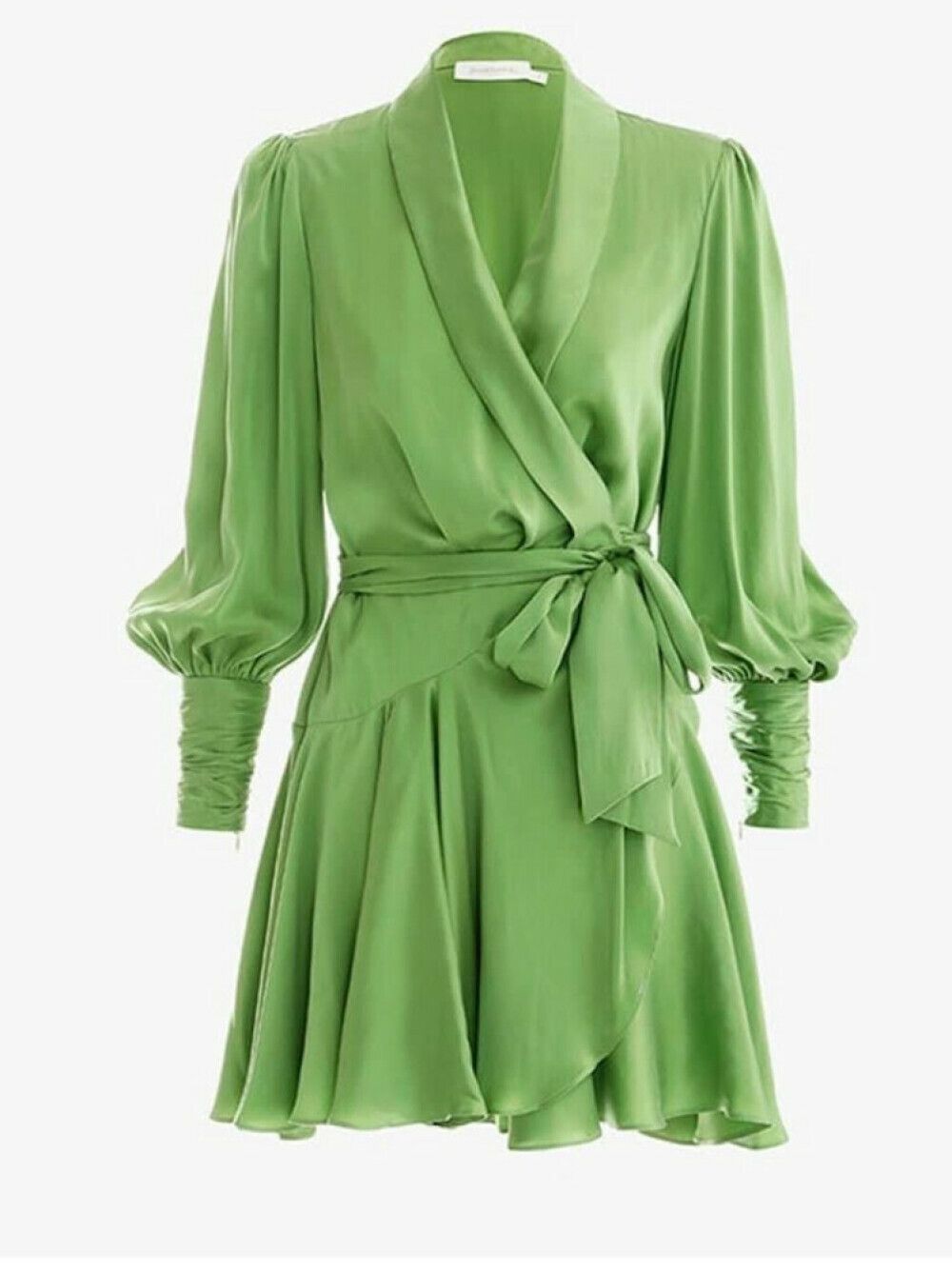 green emerald velvet dress Zimmermann / Silk Mini Wrap Dress / Clover Green  dresstothenines