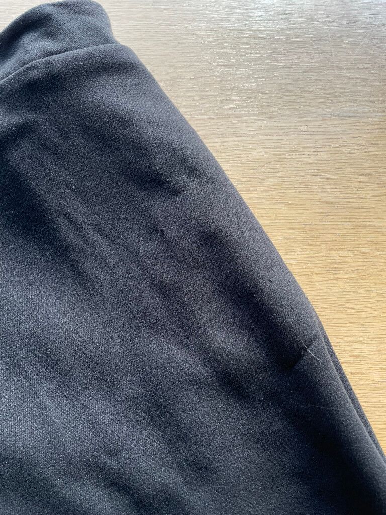 Black Drill Knee Length Full Skirt