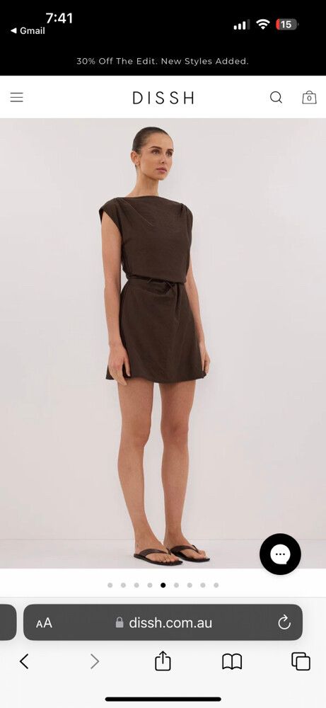 chocolate brown homecoming dress GABBY WHITE OVERSIZED COTTON MINI DRESS main image 0