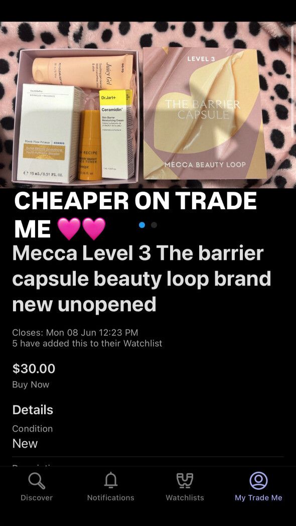 Brand new recent Mecca level 3 beauty loop "the barrier capsule