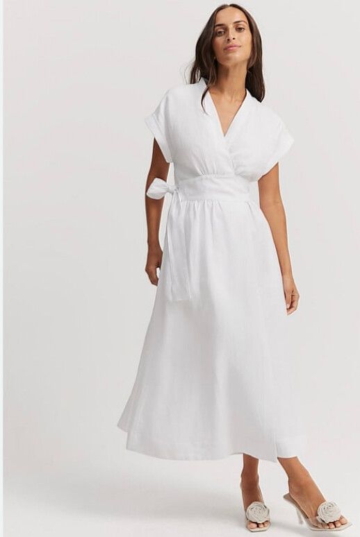 Country Road - Linen Wrap Dress on Designer Wardrobe