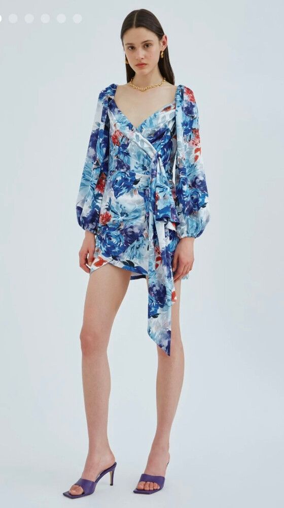 C/MEO COLLECTIVE - C/MEO COLLECTIVE ORBITAL LONG SLEEVE DRESS BLUE on  Designer Wardrobe