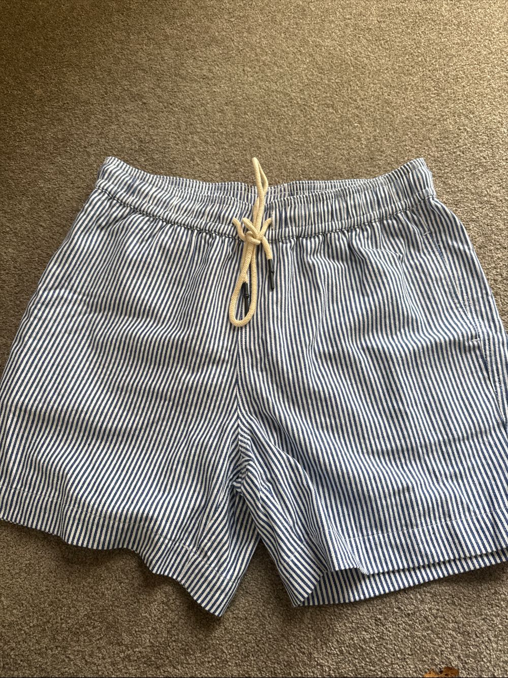 Mens - Drake Street Blue and White Stripe Shorts