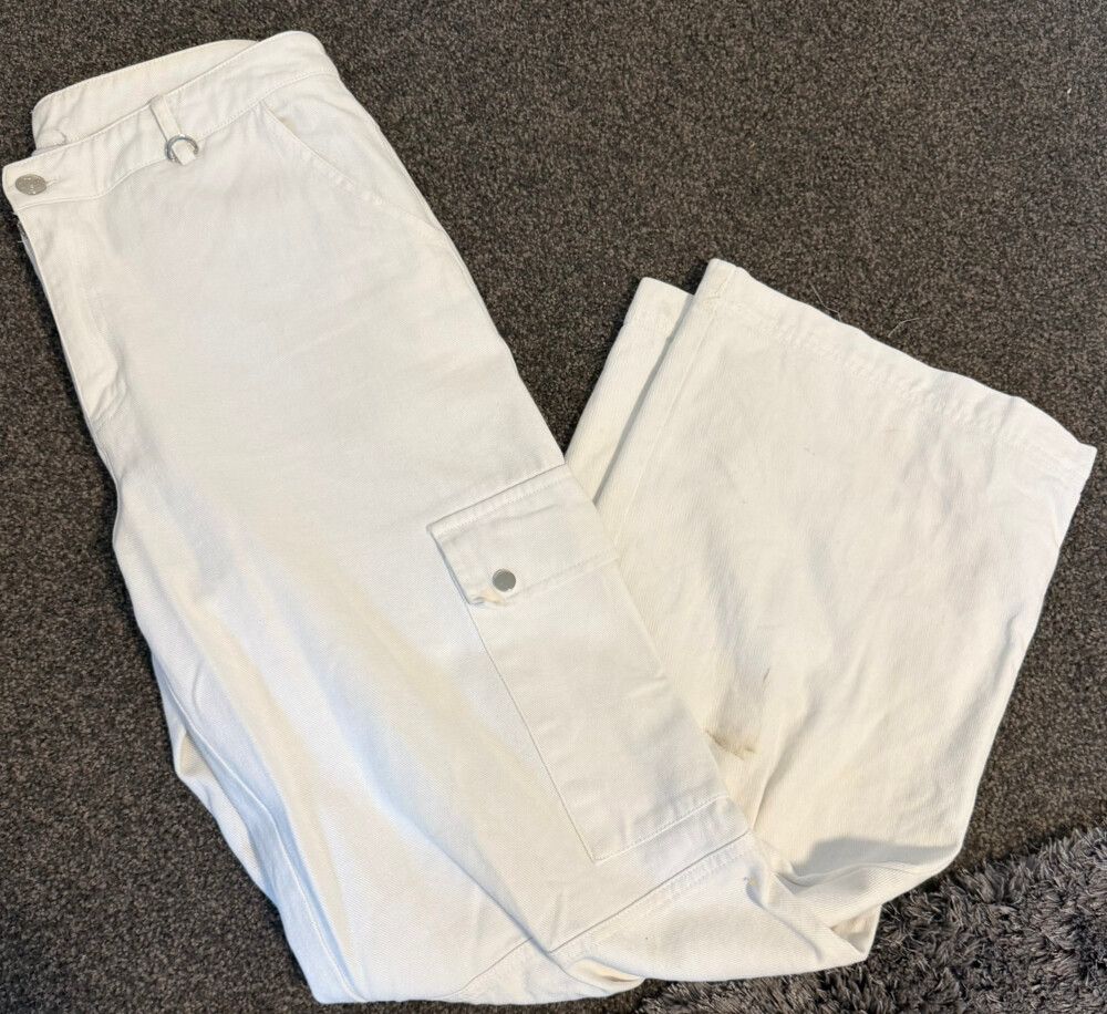 Princess Polly White Cargo Pants