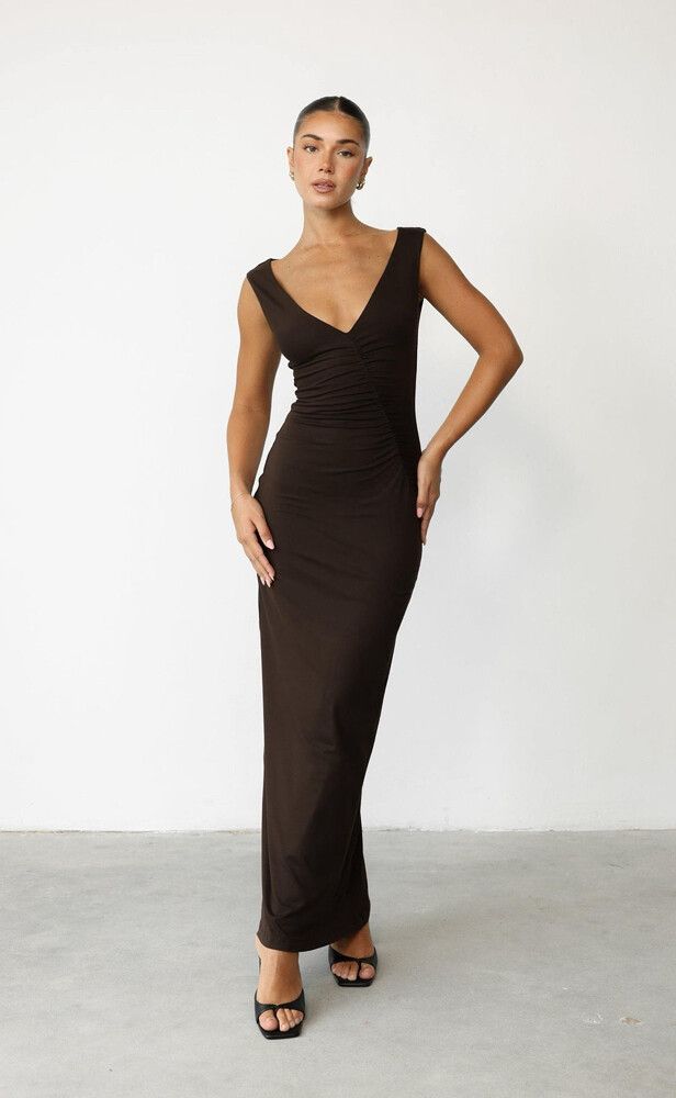 Viola Maxi Dress - Chocolate