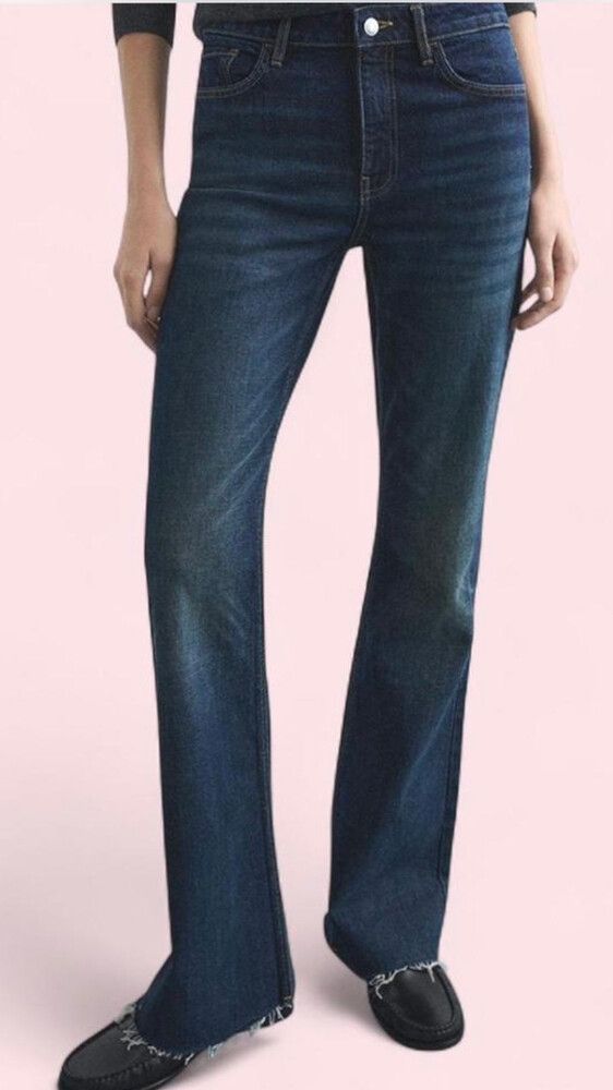Mango Dark Blue Fiona Flare Jeans