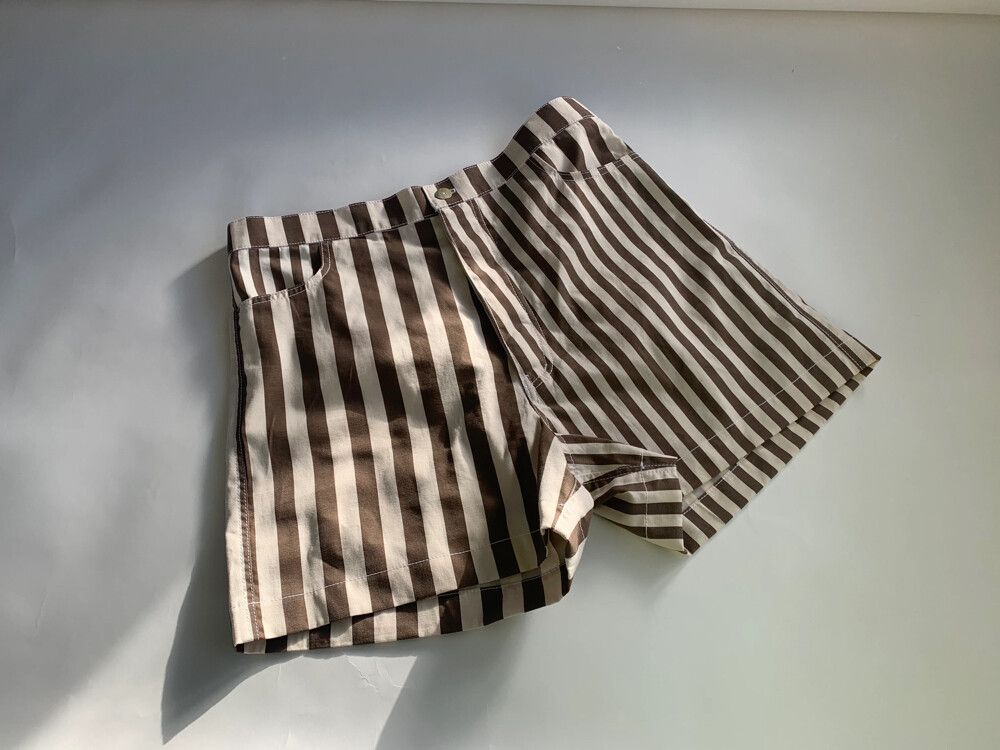tiny dancer brown striped shorts