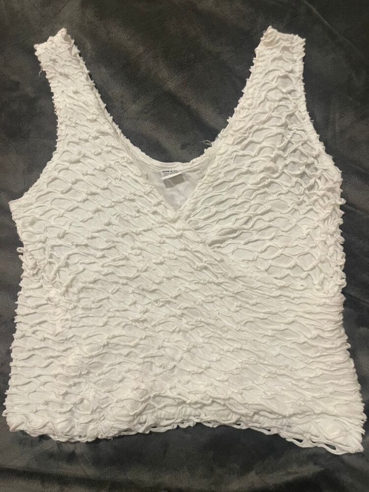 Vintage White Cross Over Singlet Made In Greece