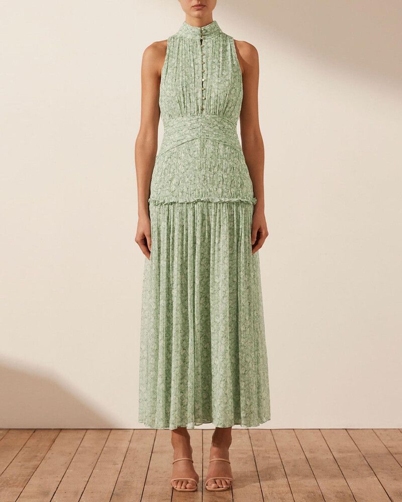 Shona Joy Aurore Sleeveless Button Up Midi Dress