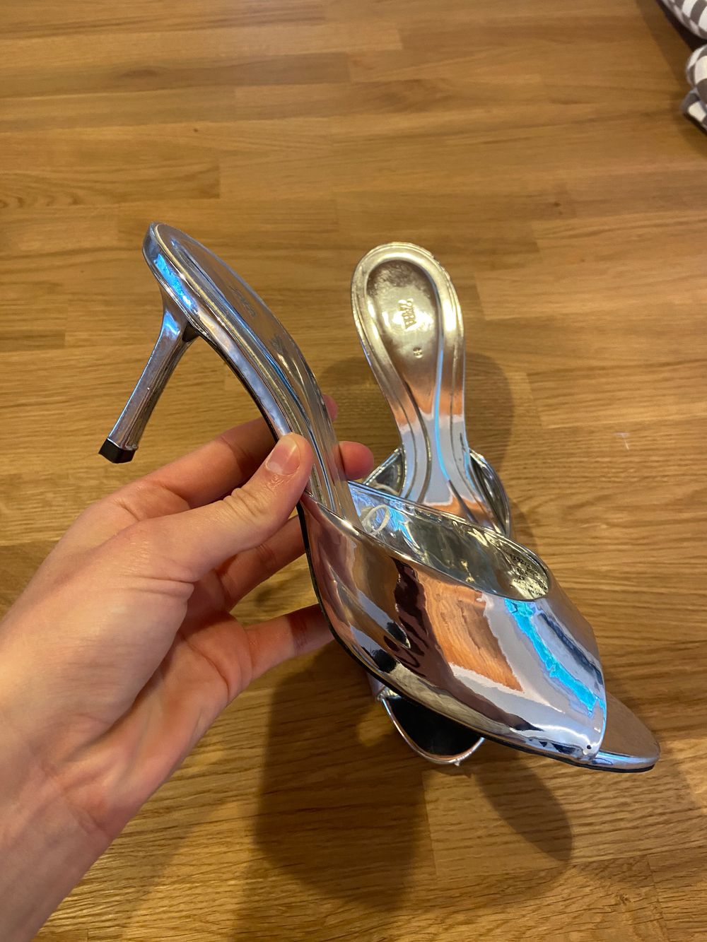 Silver Heeled Mules