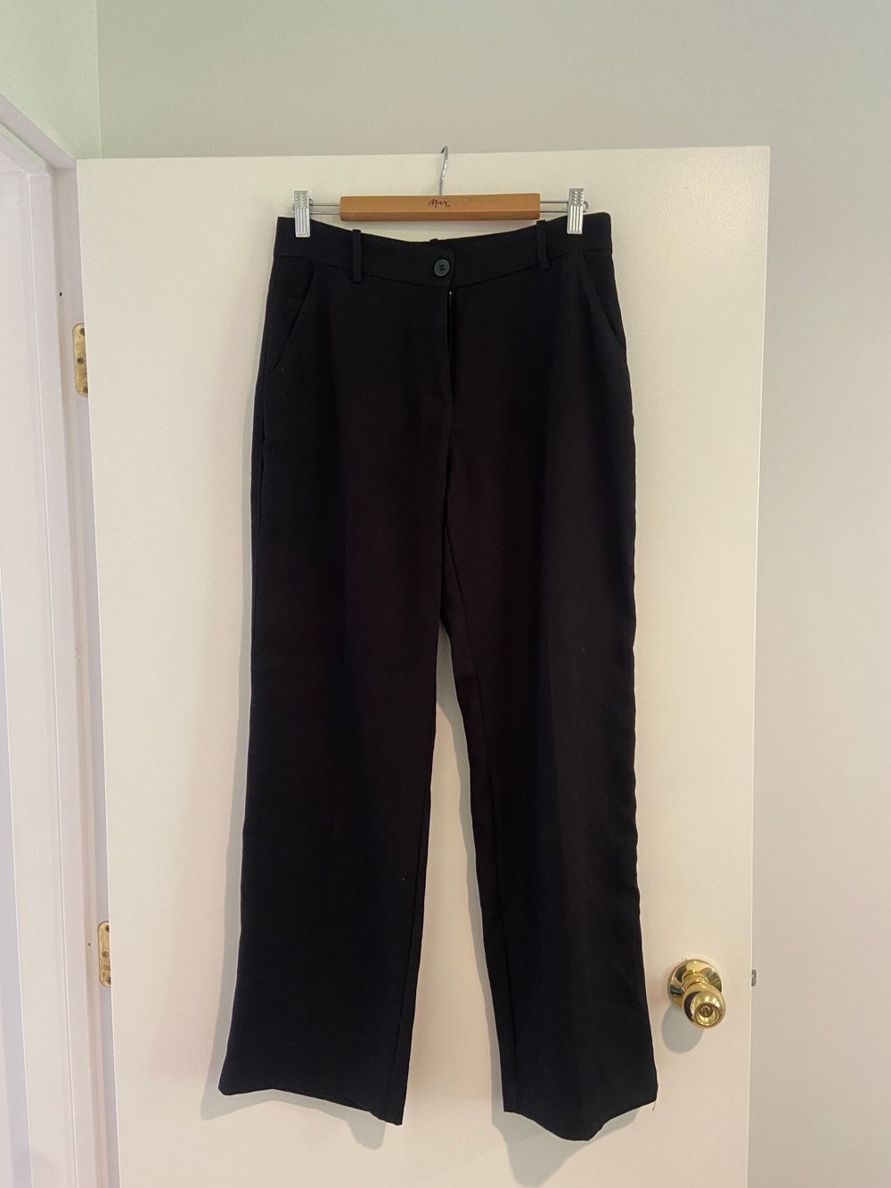 Black straight leg pants