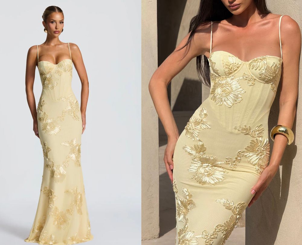 NEFERTITI MAXI DRESS - LEMON