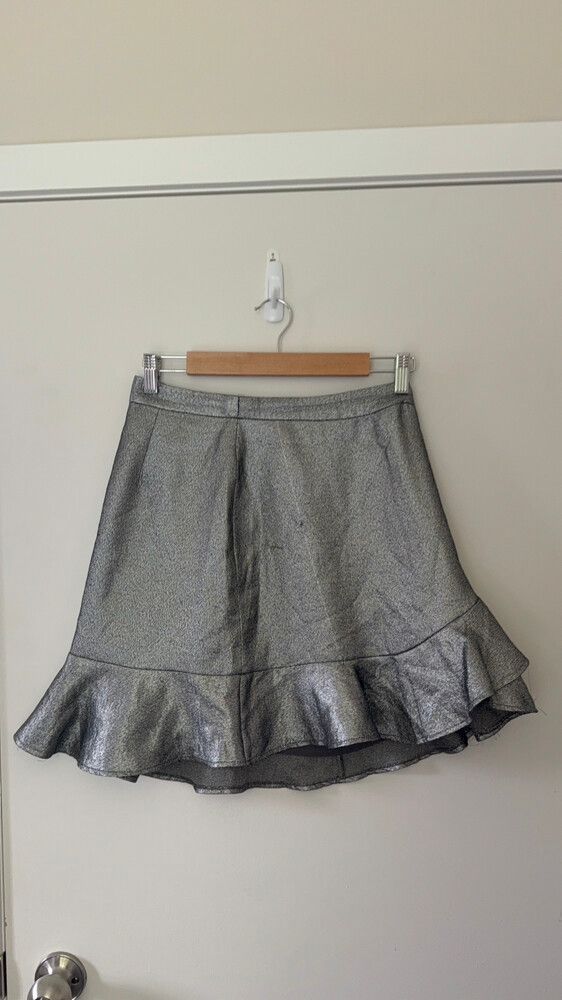 RUBY Silver Ruffle Skirt