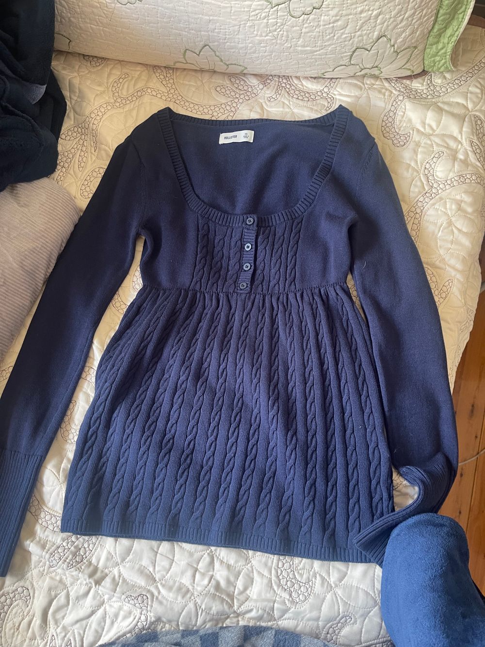 Hollister navy babydoll sweater