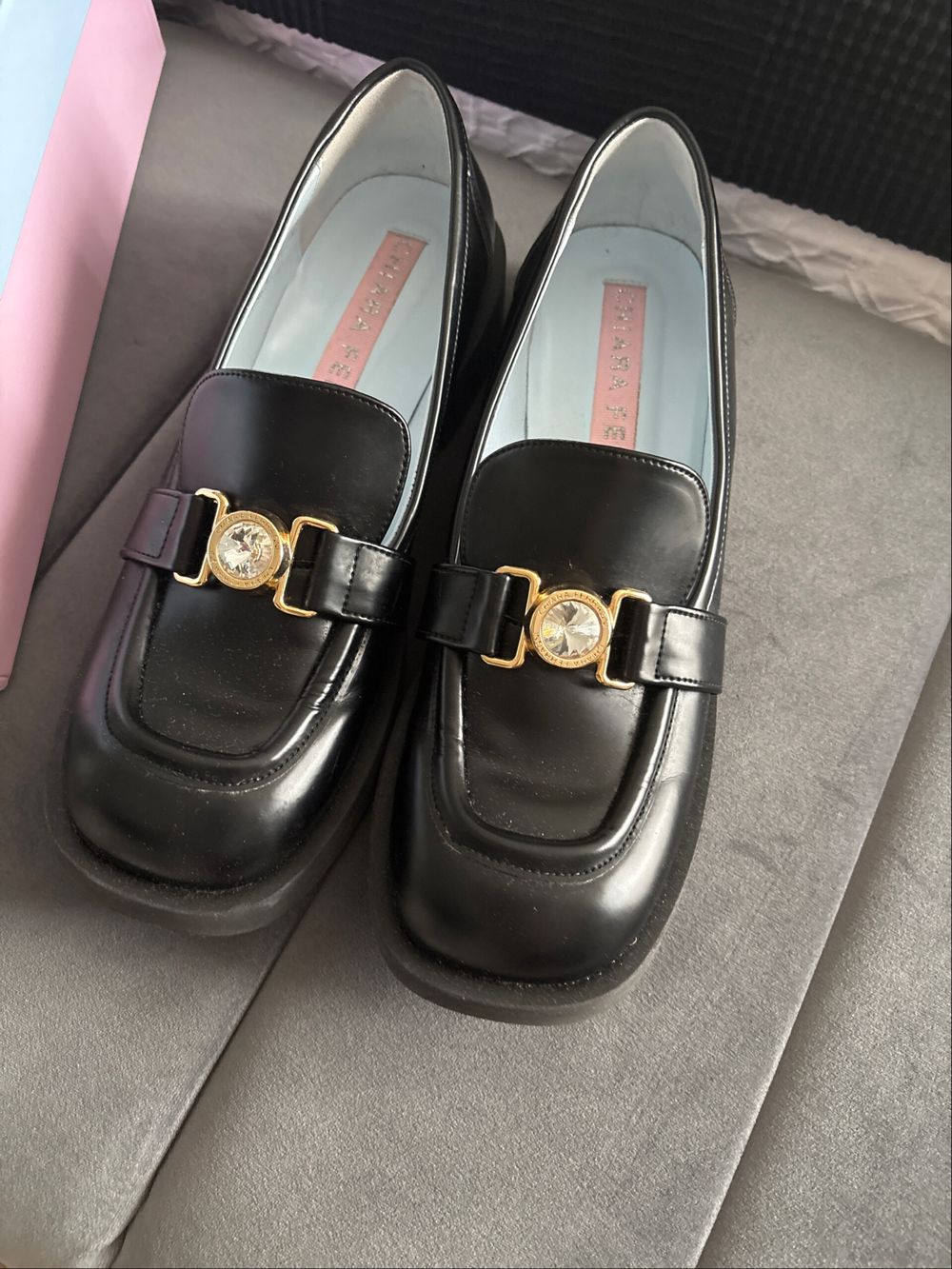 Black Moccasins Jewel Black By Chiara ferragni Size 40