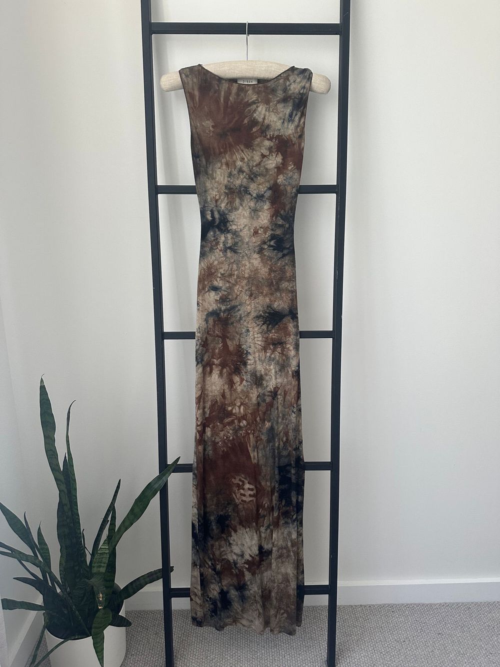 Sawyer Taupe Tie Dye Midi Dress