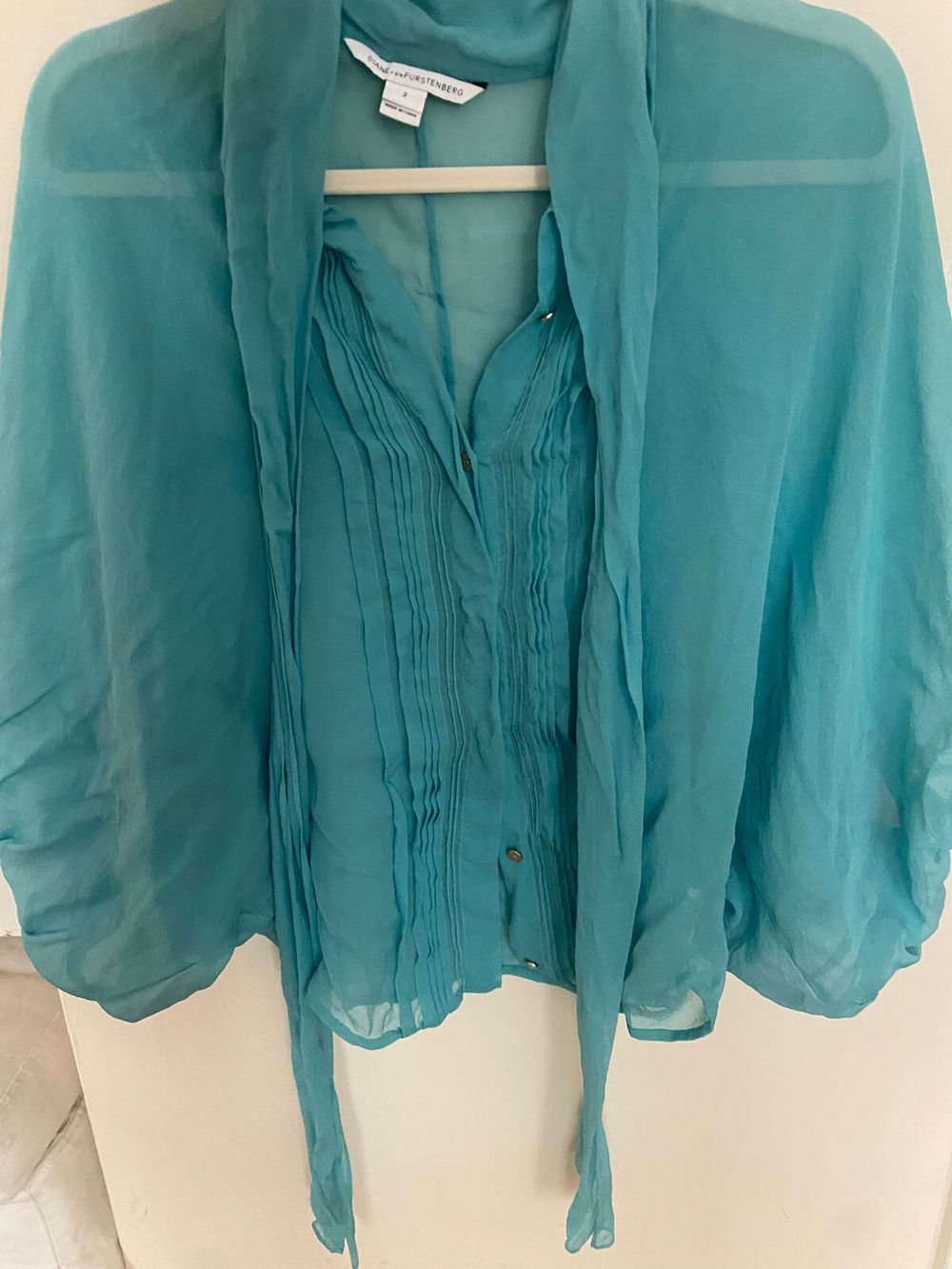 Diane von Furstenberg Turquoise Blouse