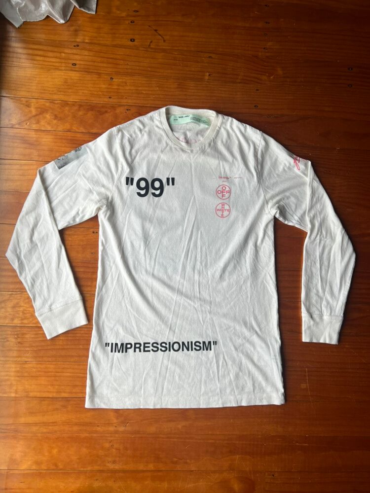 Off White Virgil Abloh Long Sleeve Printed Shirt