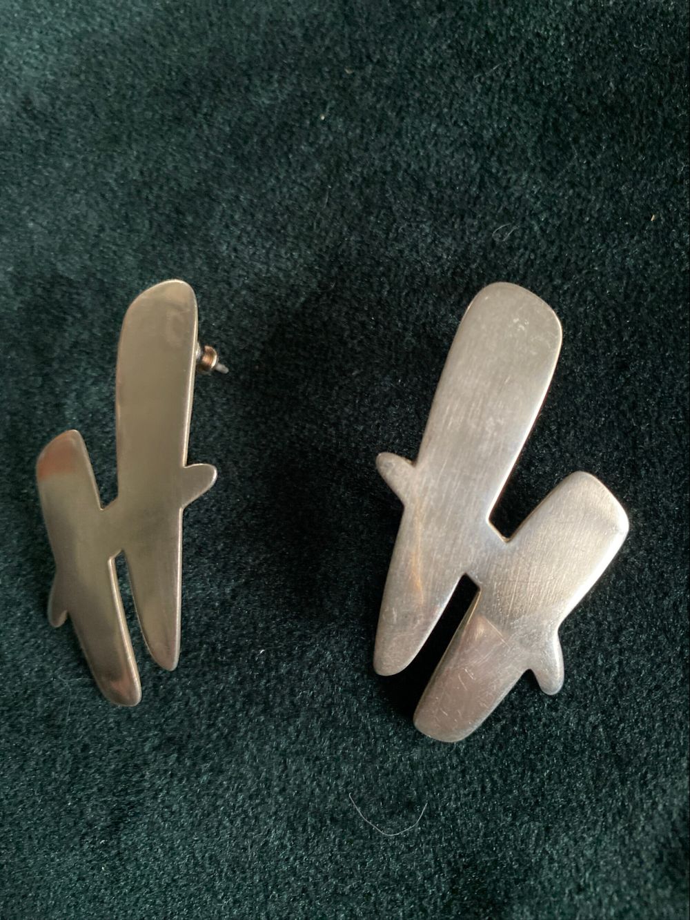 Vintage Hashtag silver earrings