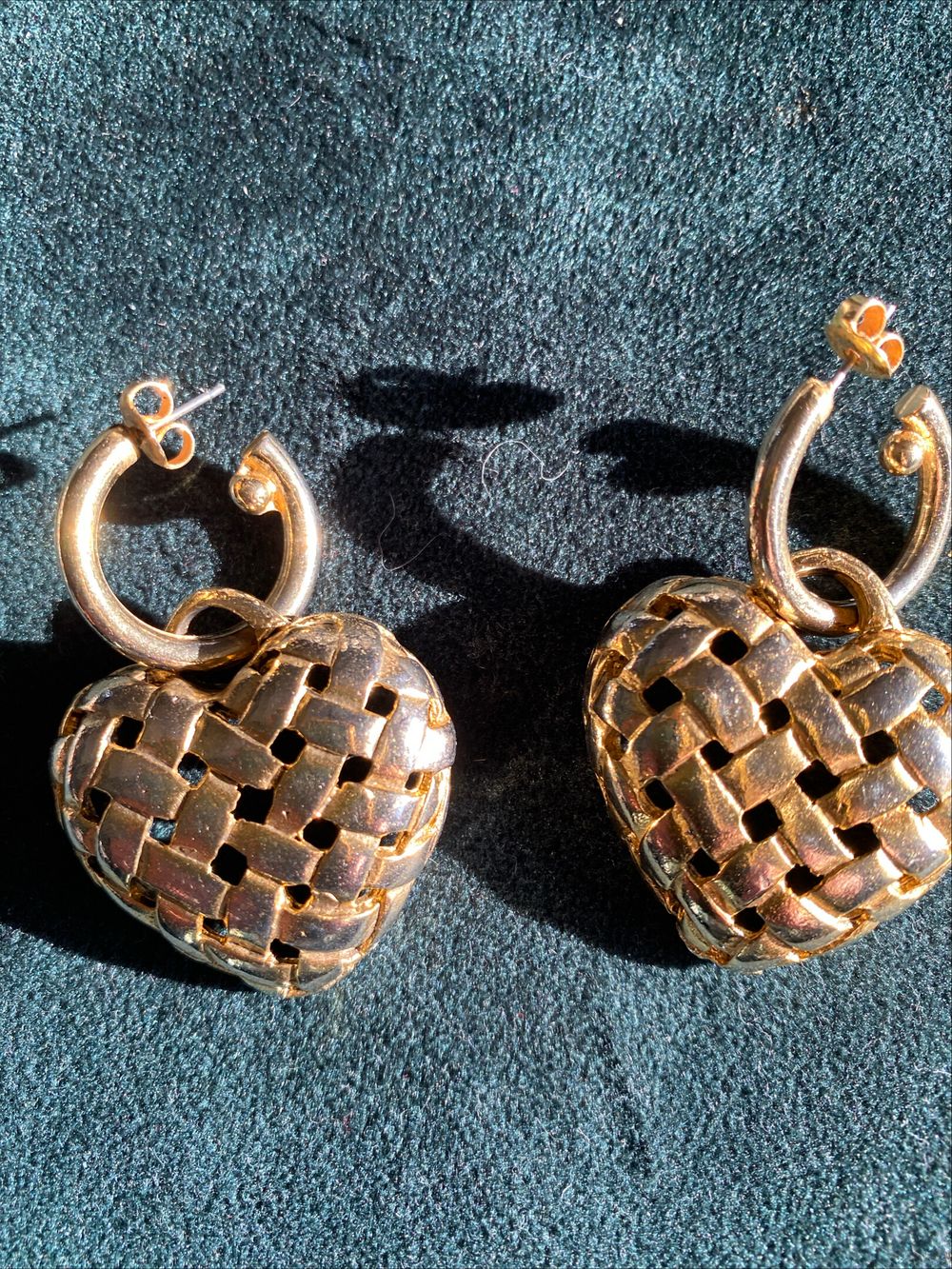 Lattice Heart Drop Earrings