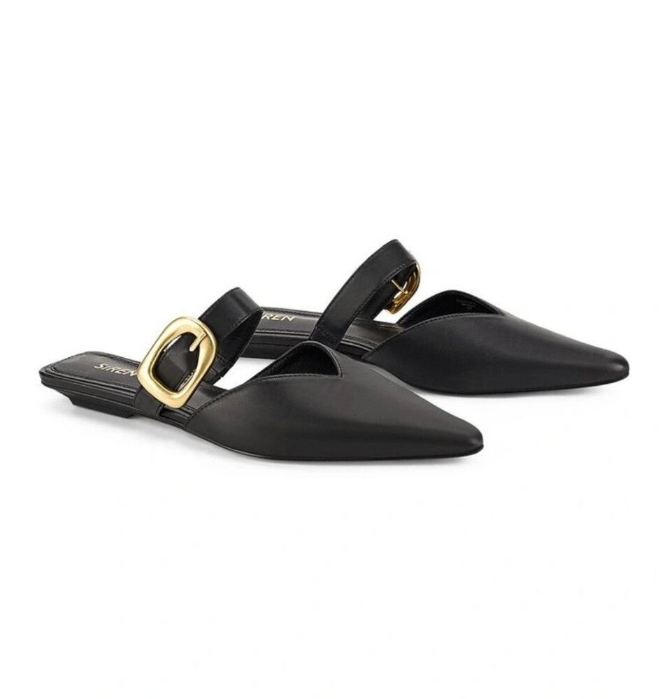 SIREN Allegra Closed Toe Buckle Slide in Black
