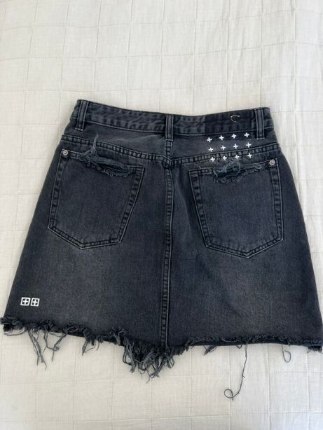 Ksubi Black Denim Mini Skirt