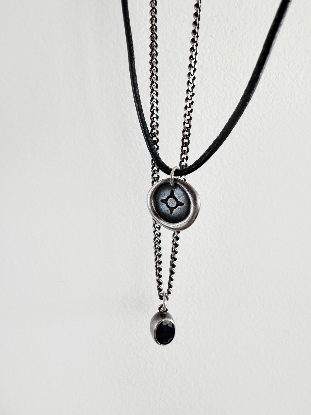 Oxidised Silver Black Sapphire Bracelet