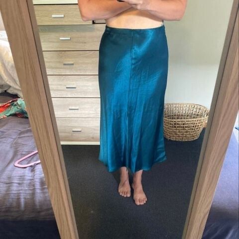 Storm Liquid Satin Split Skirt