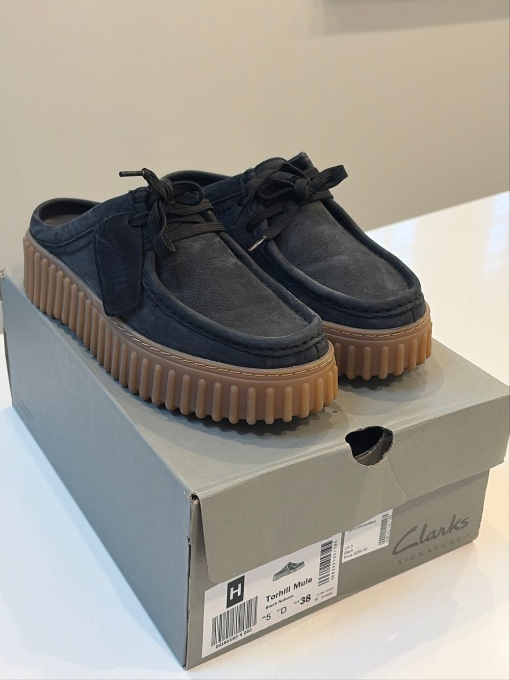 Clarks Black Torhill Mule