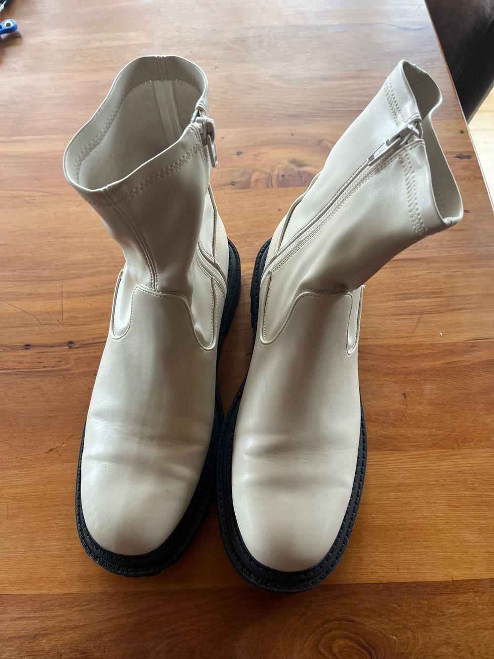 Bone coloured boots