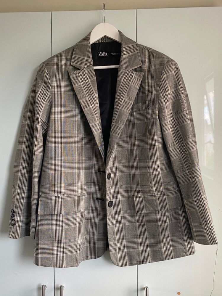 Zara Plaid Blazer Size M