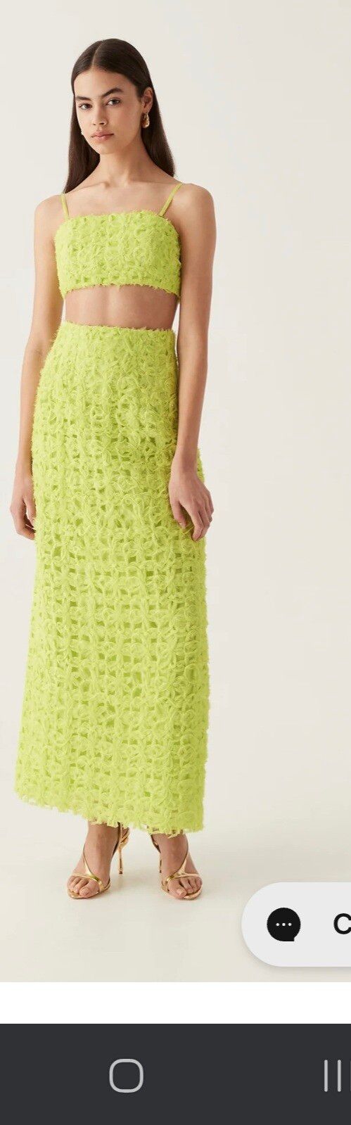 Aje Lime Green Textured Set 8 - NWT