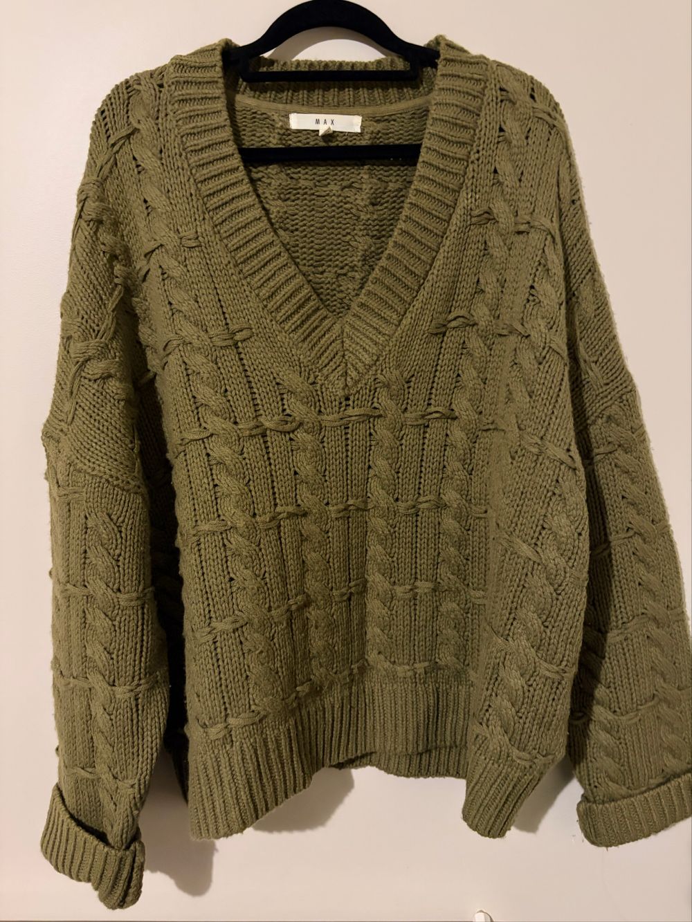 MAX Green Cable Knit Jumper