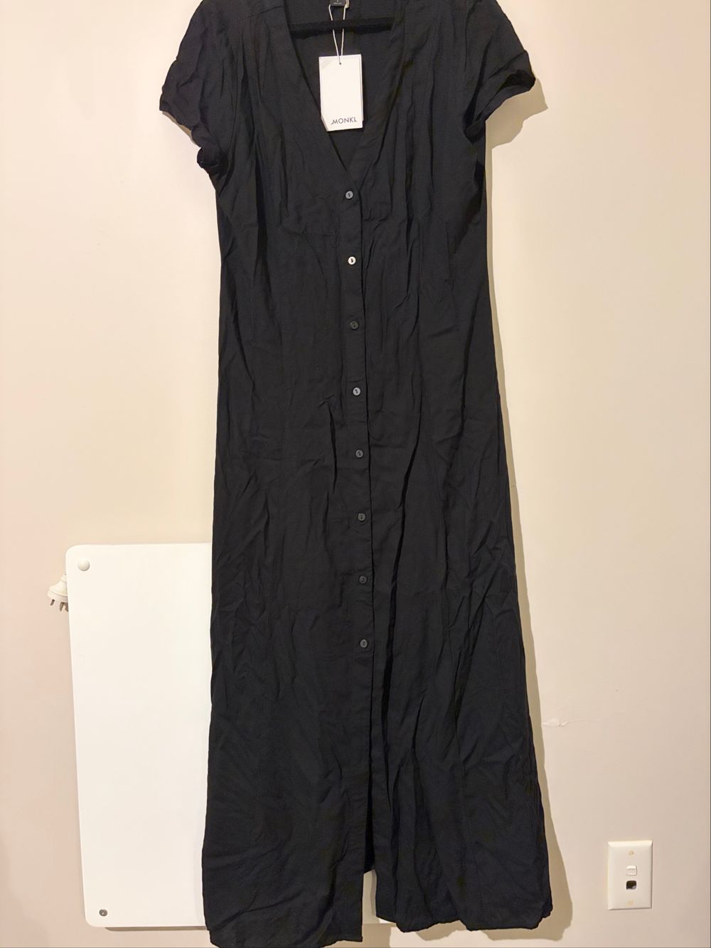 Monki Black Short Sleeve Maxi Dress