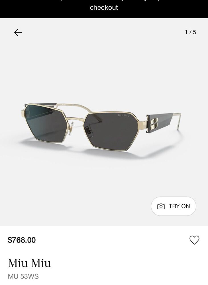 MIU MIU sunglasses black / silver metal frame MU 53WS (perfect condition)