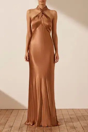 silk cowl-neck backless maxi dress Meshki - Jade Cowl Neck Backless Maxi Dress main image 0