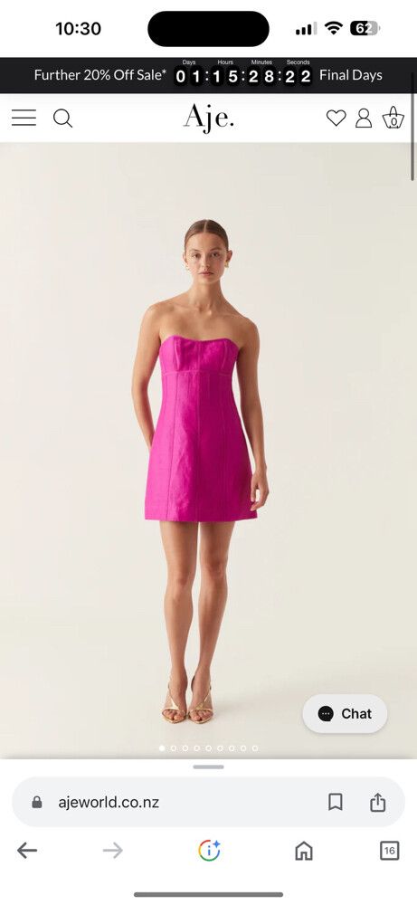 strapless open back dress Baret Sleeved Mini Dress by Aje for SALE
